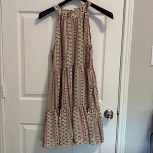 Hayden Cream and Red Patterned Dress